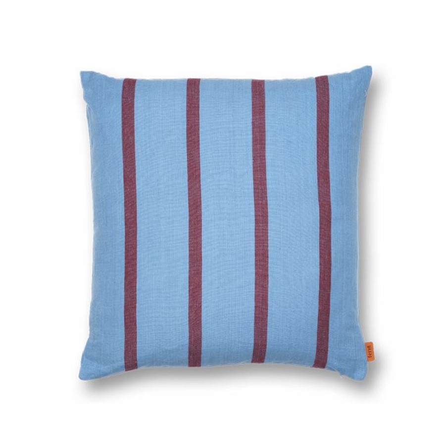 ferm LIVING Ferm Living - Grand Cushion - Faded Blue/Burgundy Soft Furnishings