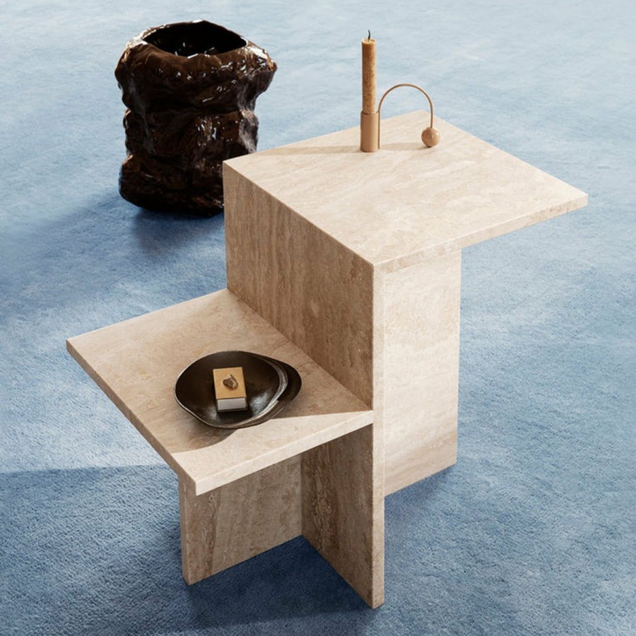 ferm LIVING Ferm Living - Distinct Side Table - Travertine Furniture