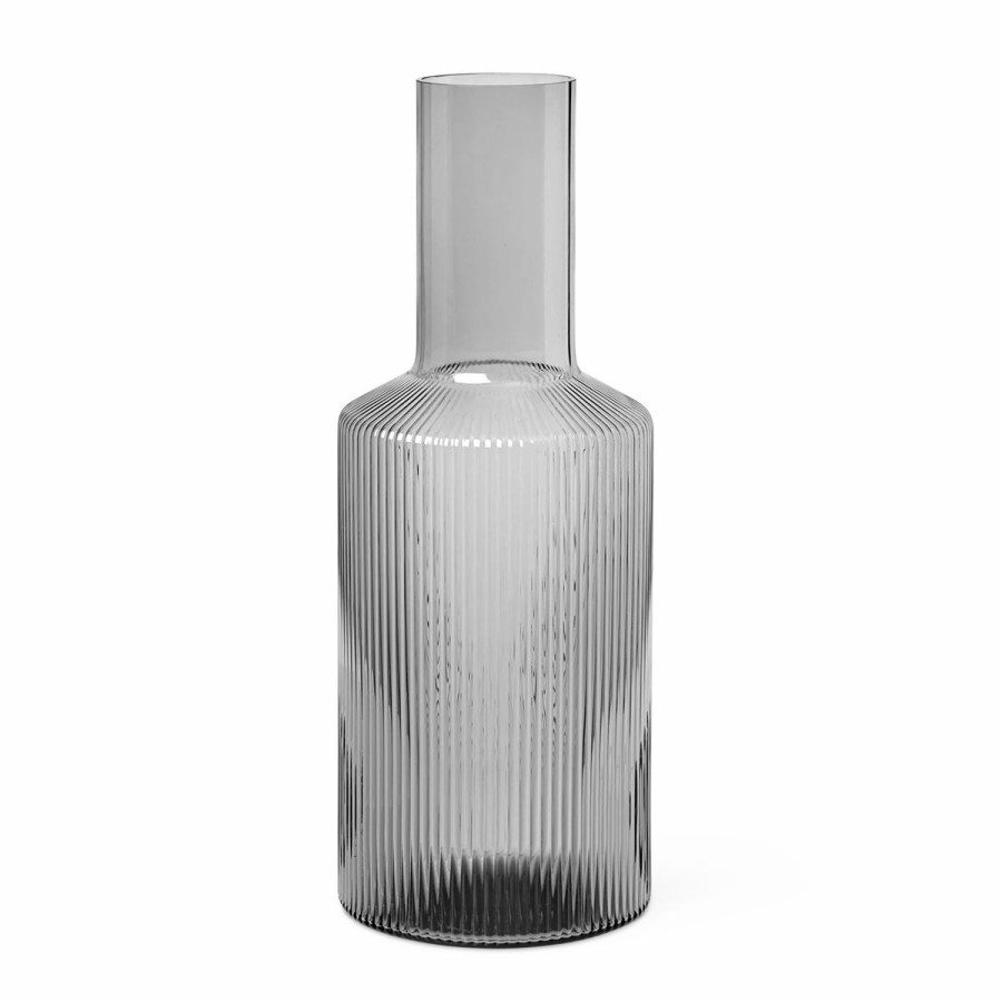 ferm LIVING Ferm Living - Ripple Carafe Smoked Grey Glassware