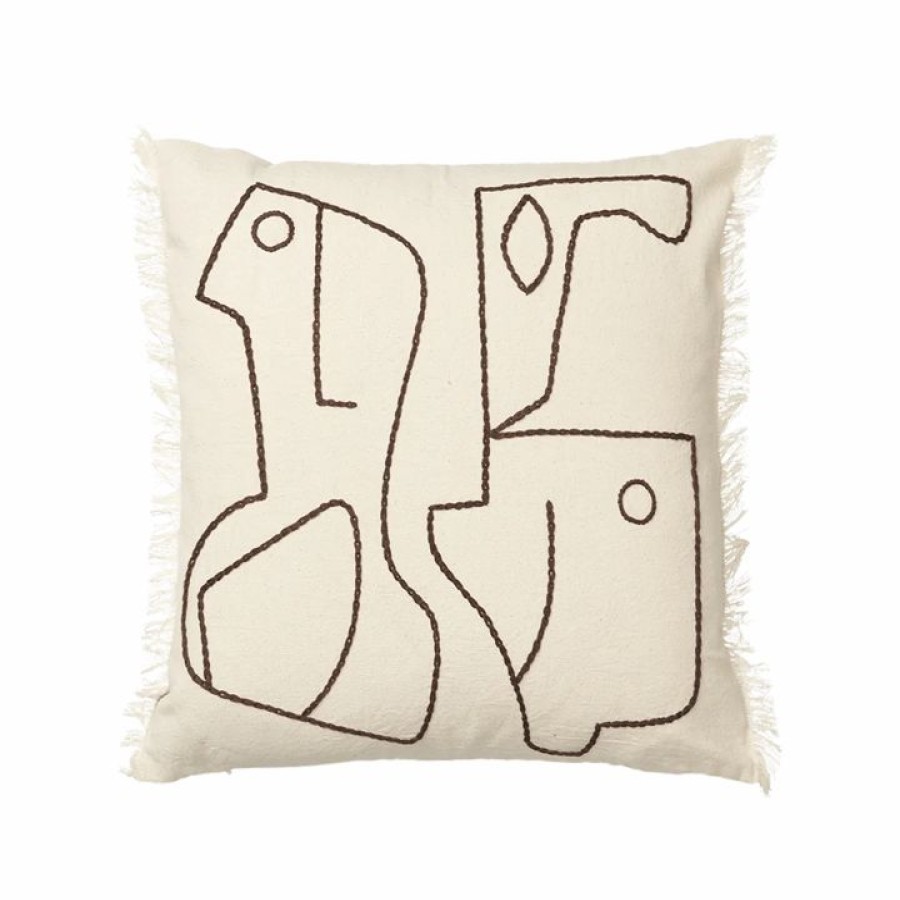 ferm LIVING Ferm Living - Figure Cushion - Off White / Coffee Soft Furnishings