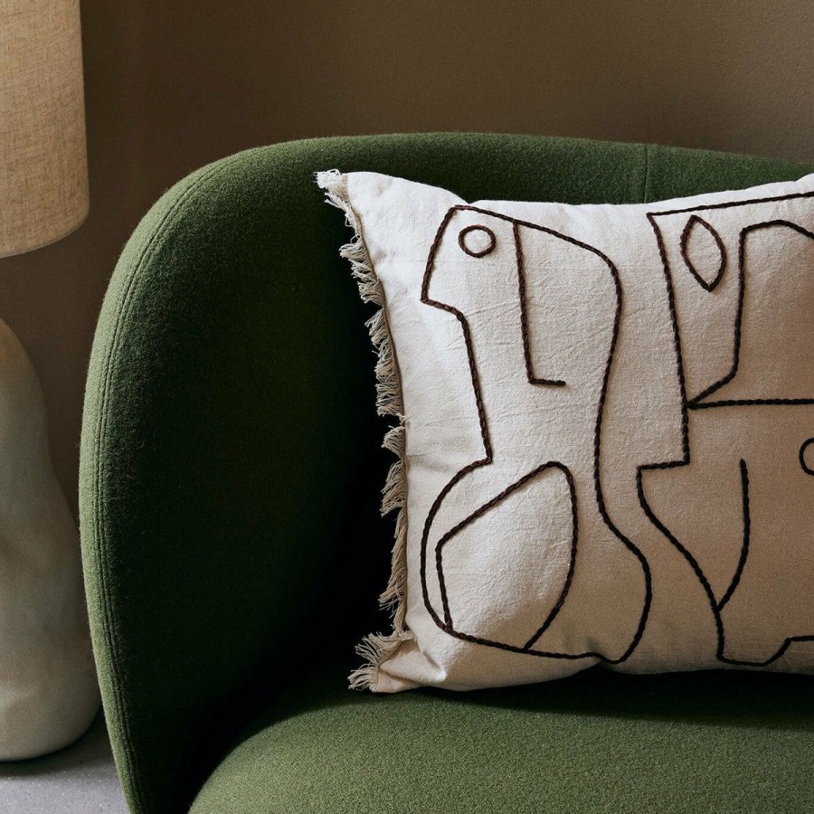 ferm LIVING Ferm Living - Figure Cushion - Off White / Coffee Soft Furnishings