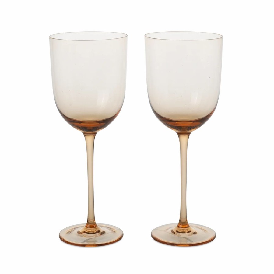 ferm LIVING Ferm Living - Host White Wine Glasses - Set Of 2 - Blush Pink Glassware