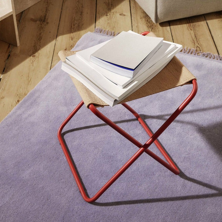 ferm LIVING Ferm Living - Desert Stool - Poppy Red Frame With Sand Seat Poppy Red/Sand Furniture