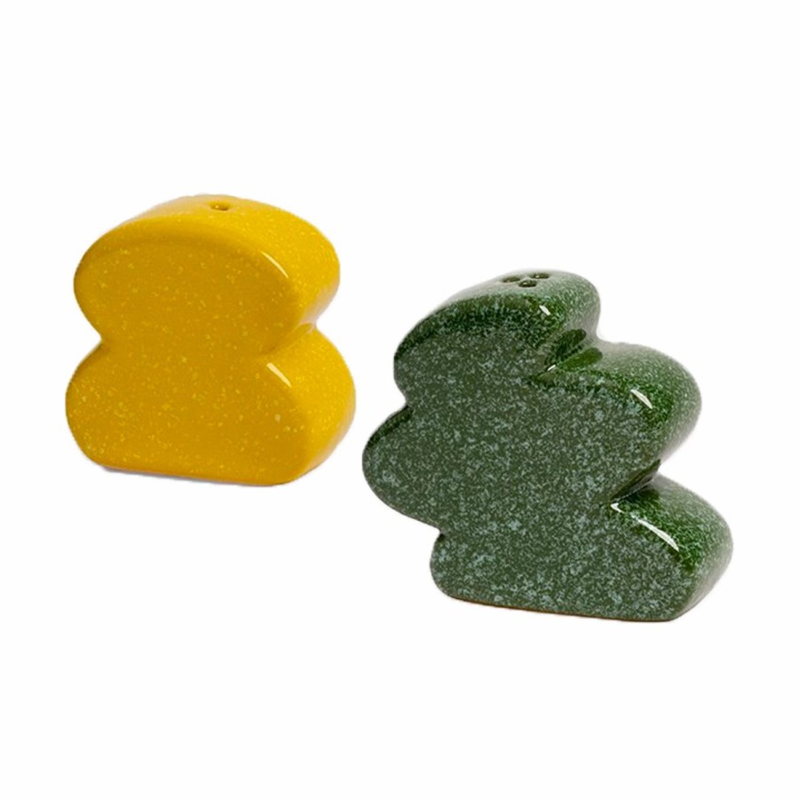 &Klevering &Klevering - Salt & Pepper Shakers - Funky Green & Yellow Home Decor