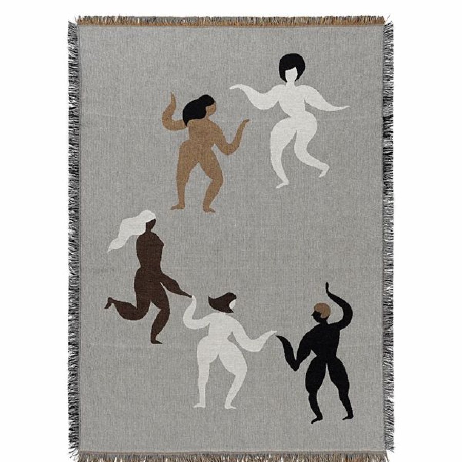 ferm LIVING Ferm Living - Free Tapestry Blanket - Grey Soft Furnishings