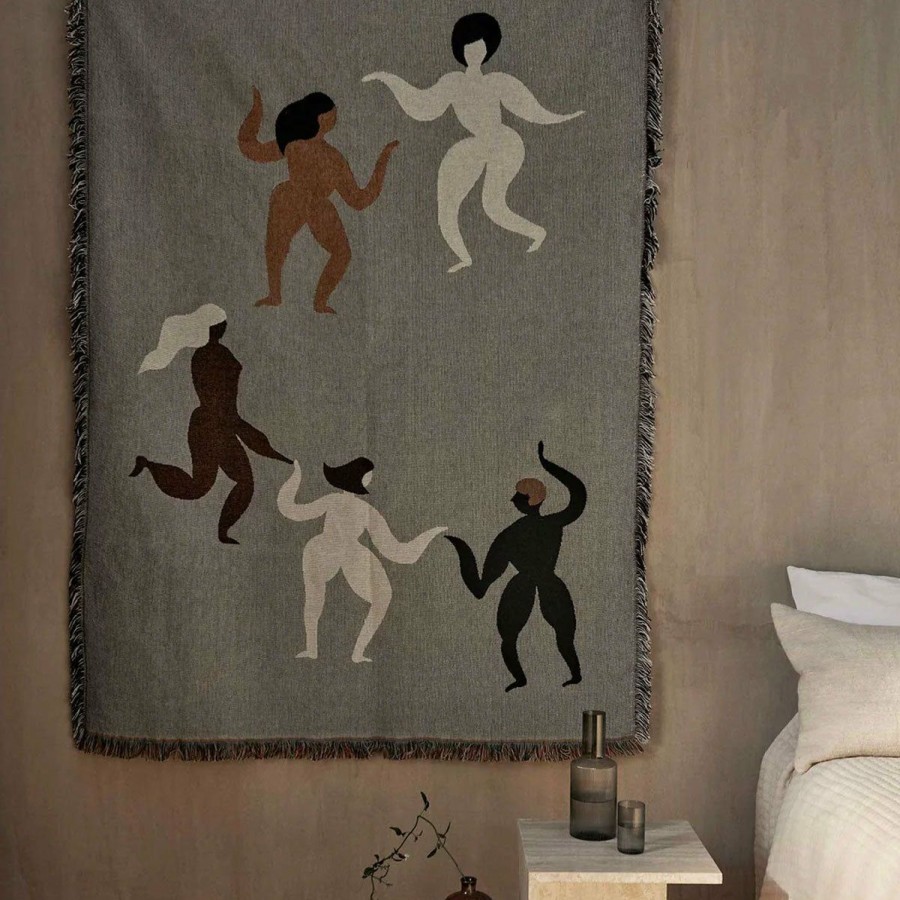 ferm LIVING Ferm Living - Free Tapestry Blanket - Grey Soft Furnishings