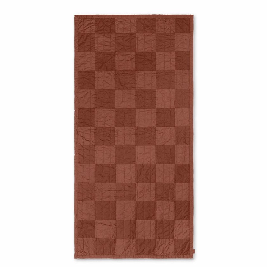 ferm LIVING Ferm Living - Duo Quilted Blanket - Red Brown Tonal Soft Furnishings