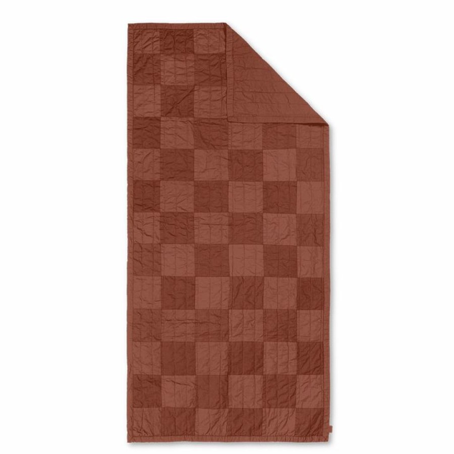 ferm LIVING Ferm Living - Duo Quilted Blanket - Red Brown Tonal Soft Furnishings