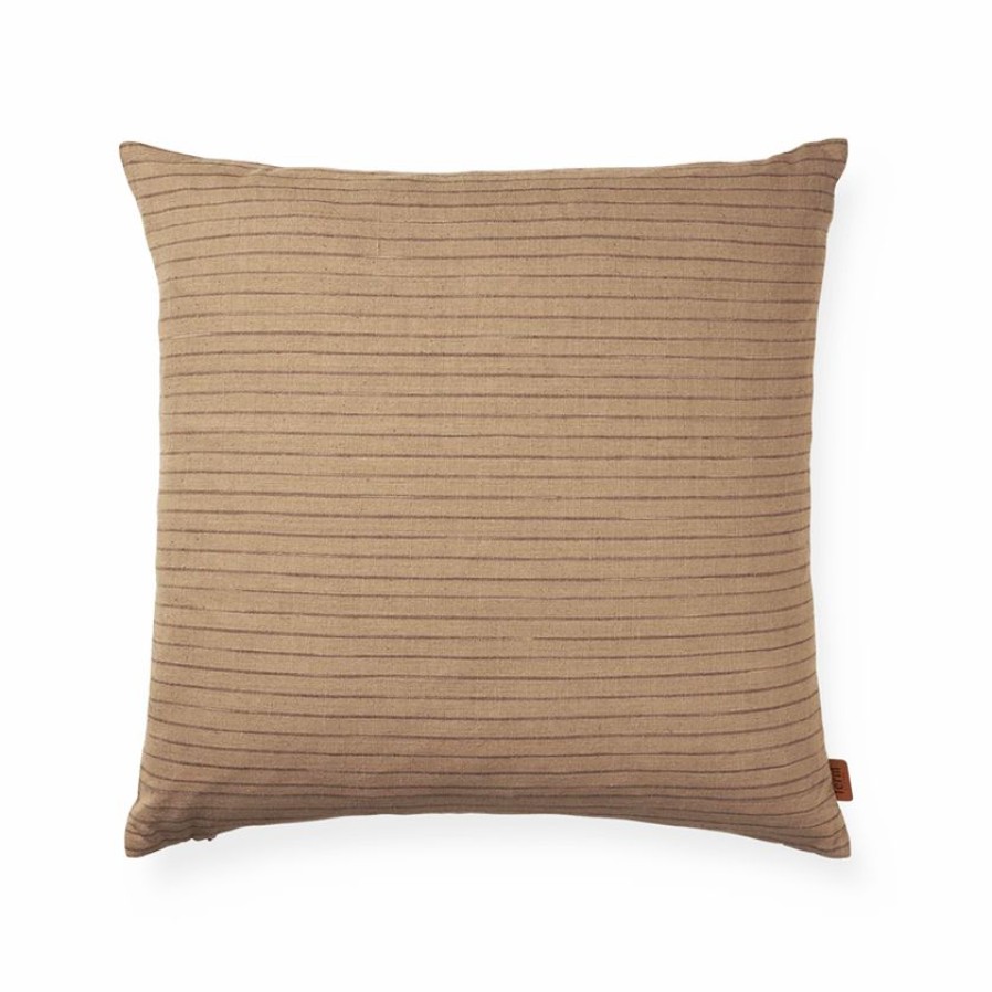 ferm LIVING Ferm Living - Brown Cotton Cushion - Lines Soft Furnishings