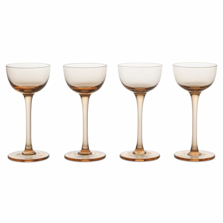 ferm LIVING Ferm Living - Host Liqueur Glasses - Set Of 4 - Blush Pink Glassware