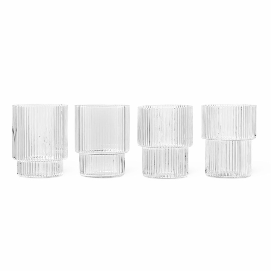 ferm LIVING Ferm Living - Ripple Glass - Set Of 4 Clear Glassware